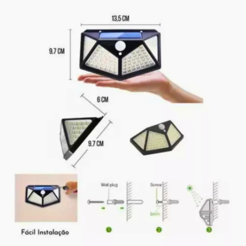 SolarLed - Led com Painel solar [ Recarregue de dia e Ilumine a noite ]